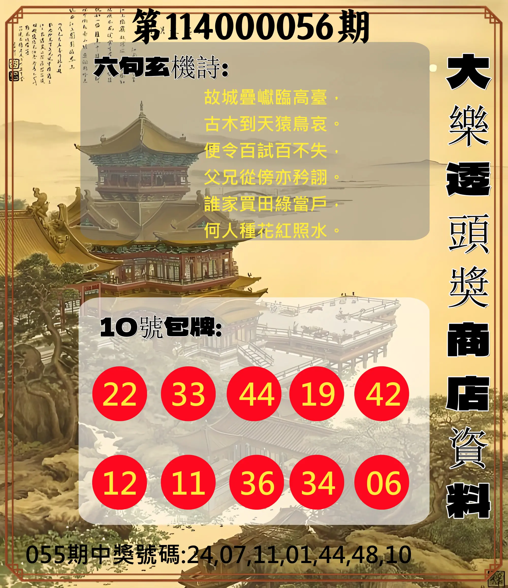 大樂透第114000056期大樂透頭獎商店資料