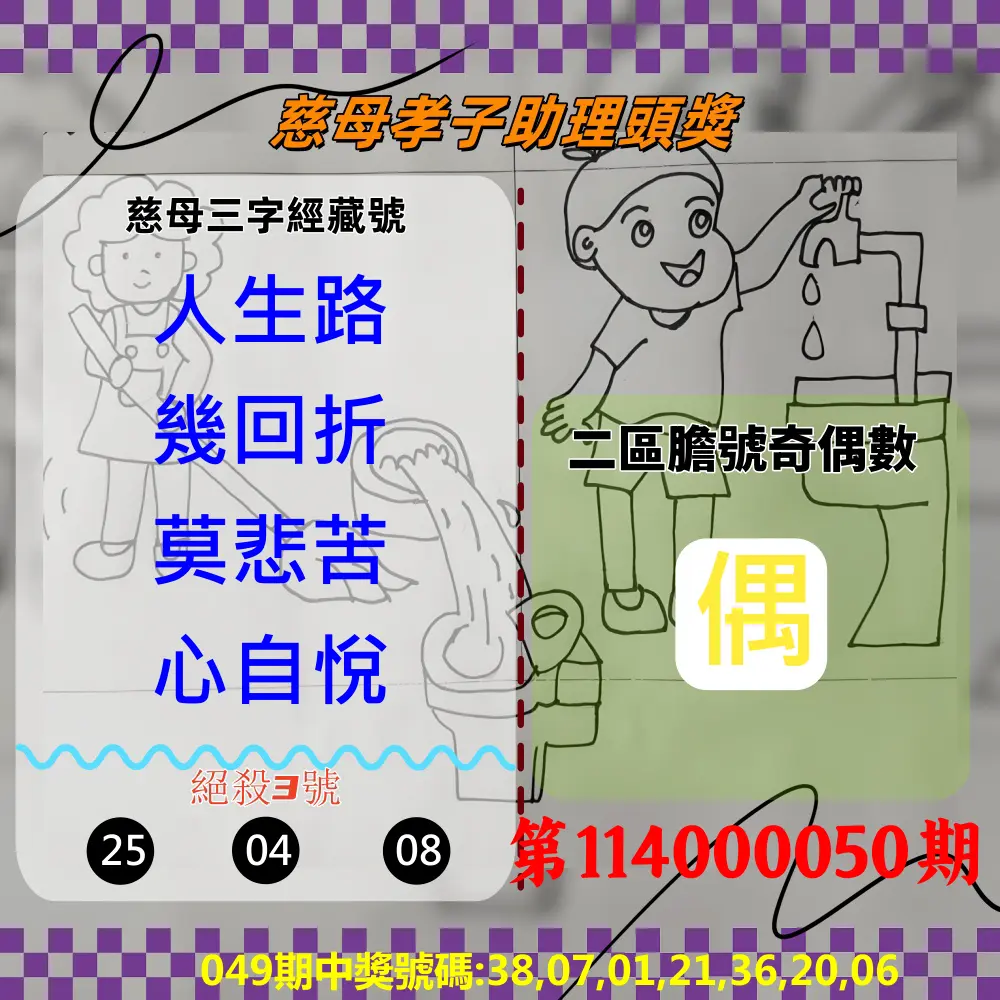 威力彩第114000050期慈母孝子助理頭獎