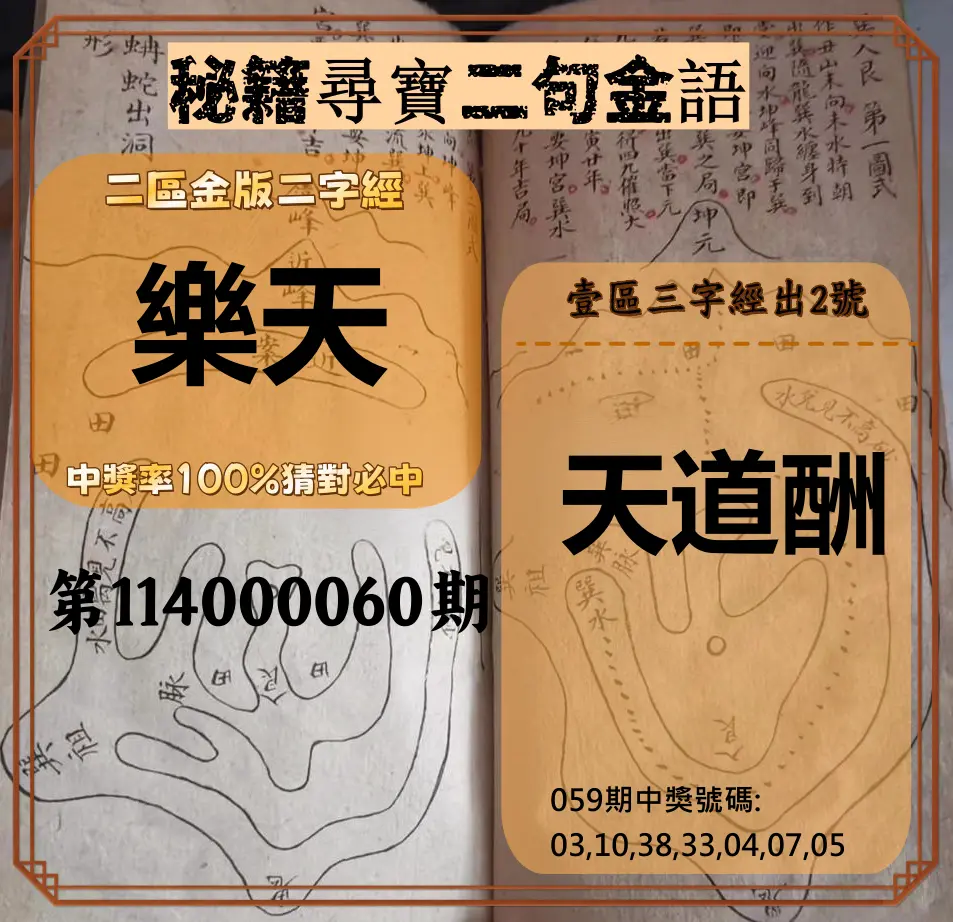 威力彩第114000060期(07/28)秘籍尋寶二句金語