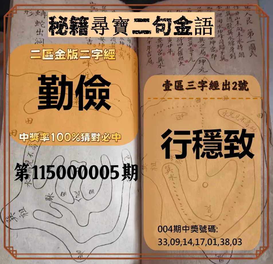 威力彩第115000005期(01/15)秘籍尋寶二句金語