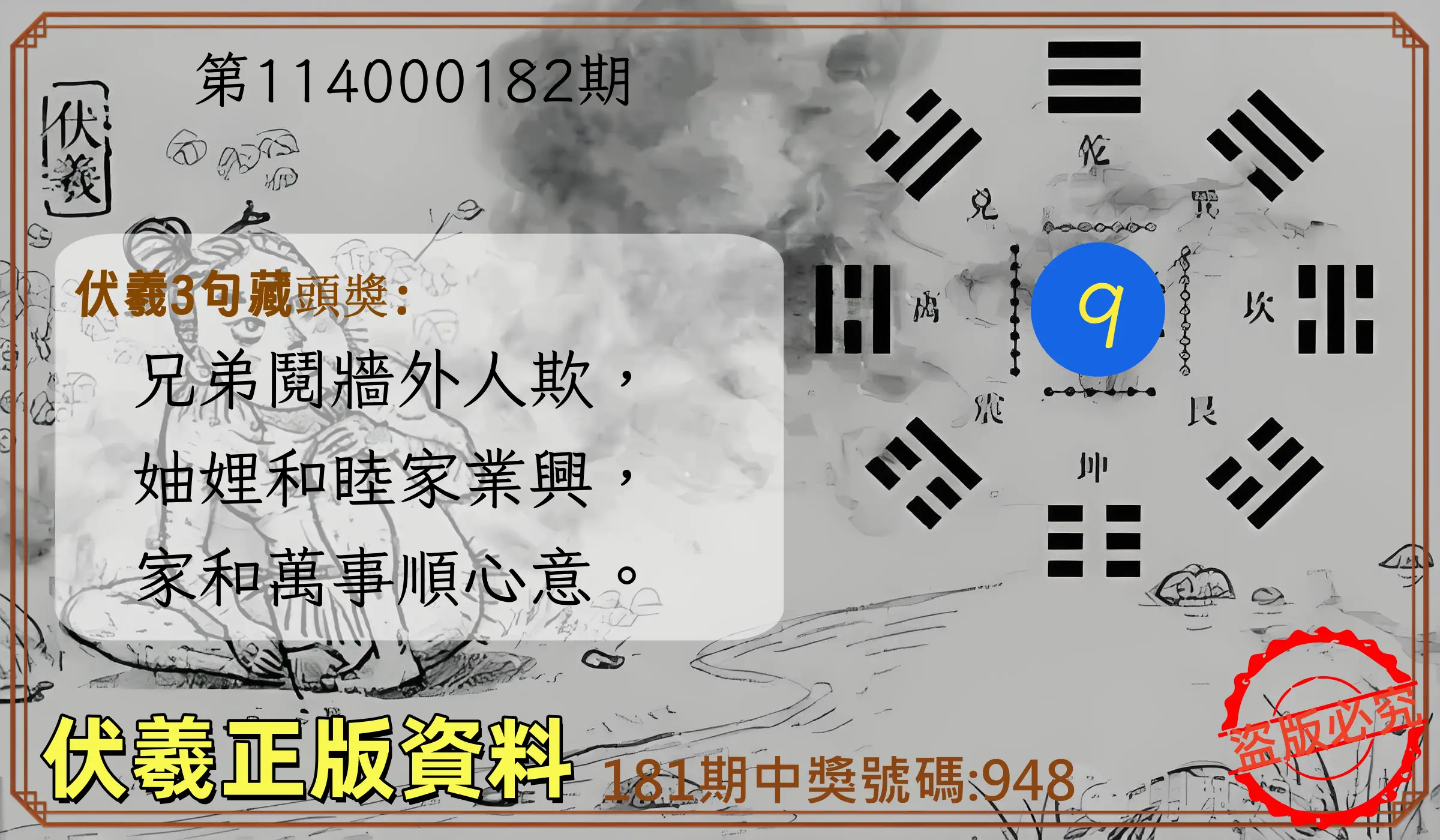 3星彩第114000182期(07/28)伏羲正版資料