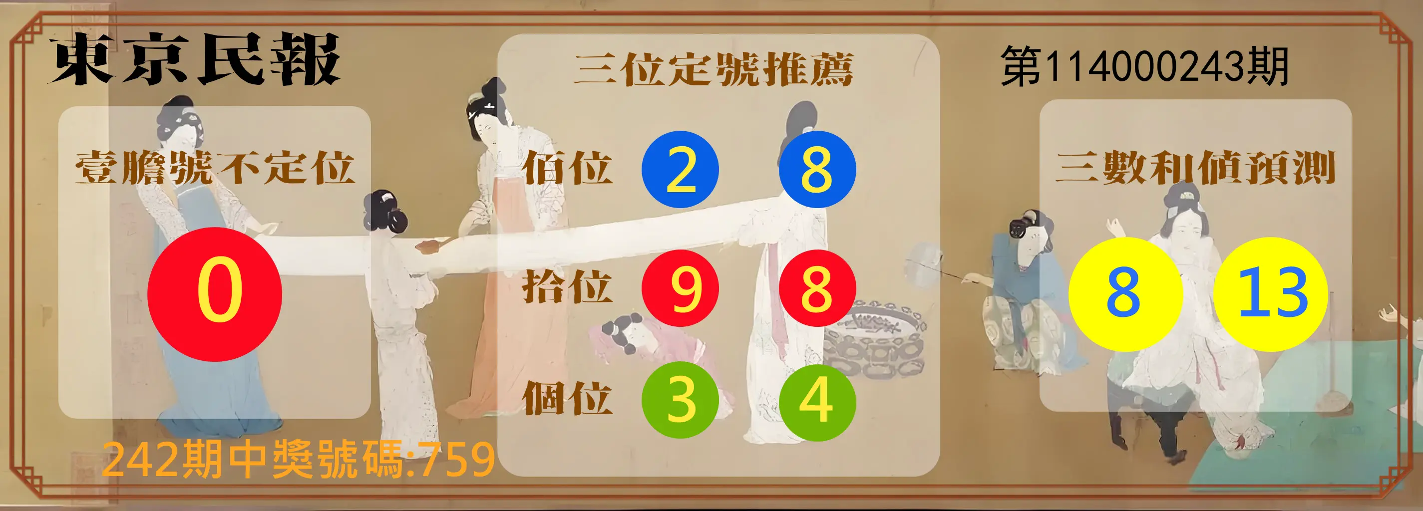 3星彩第114000243期(10/07)東京民報