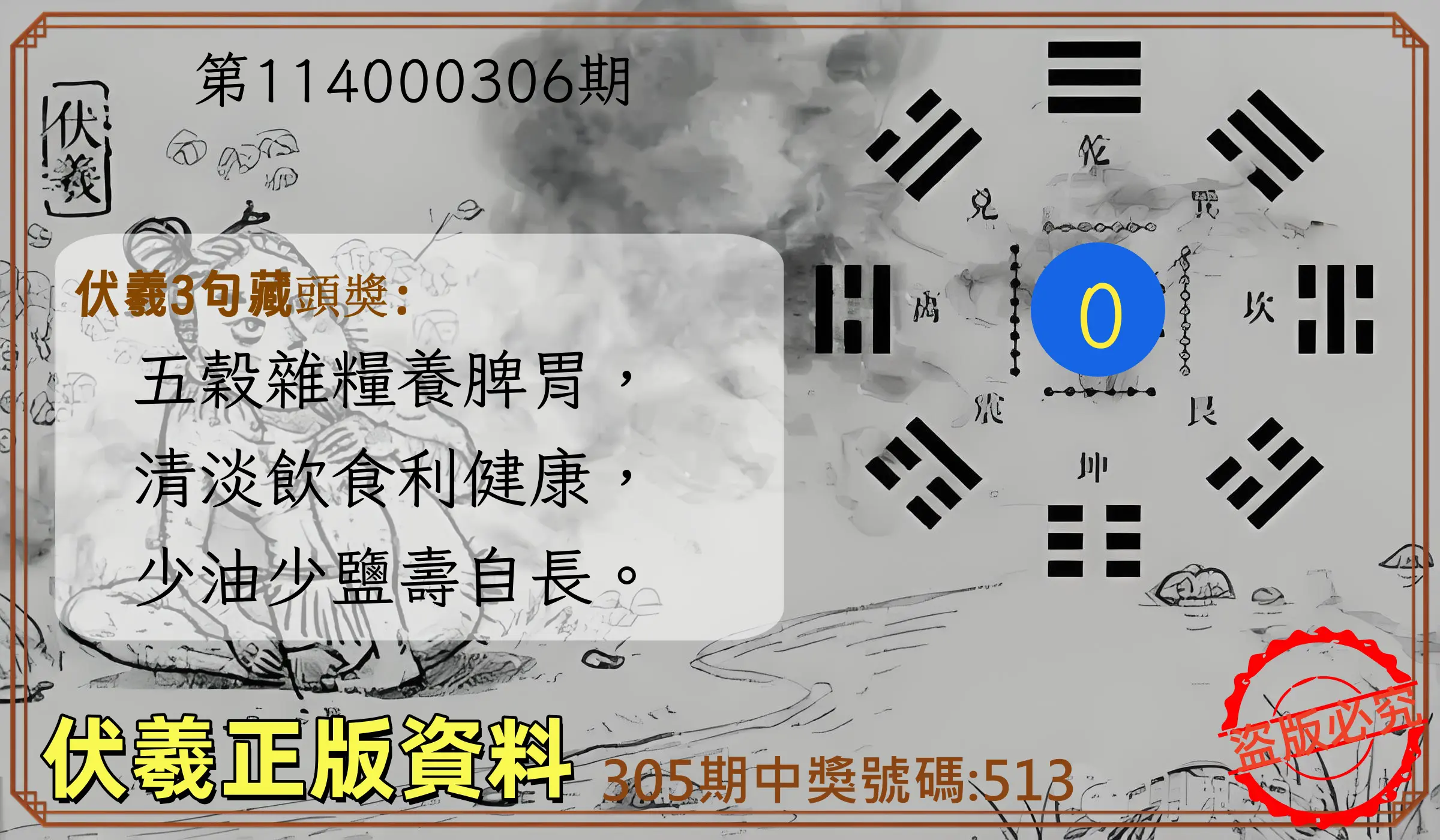 3星彩第114000306期(12/19)伏羲正版資料