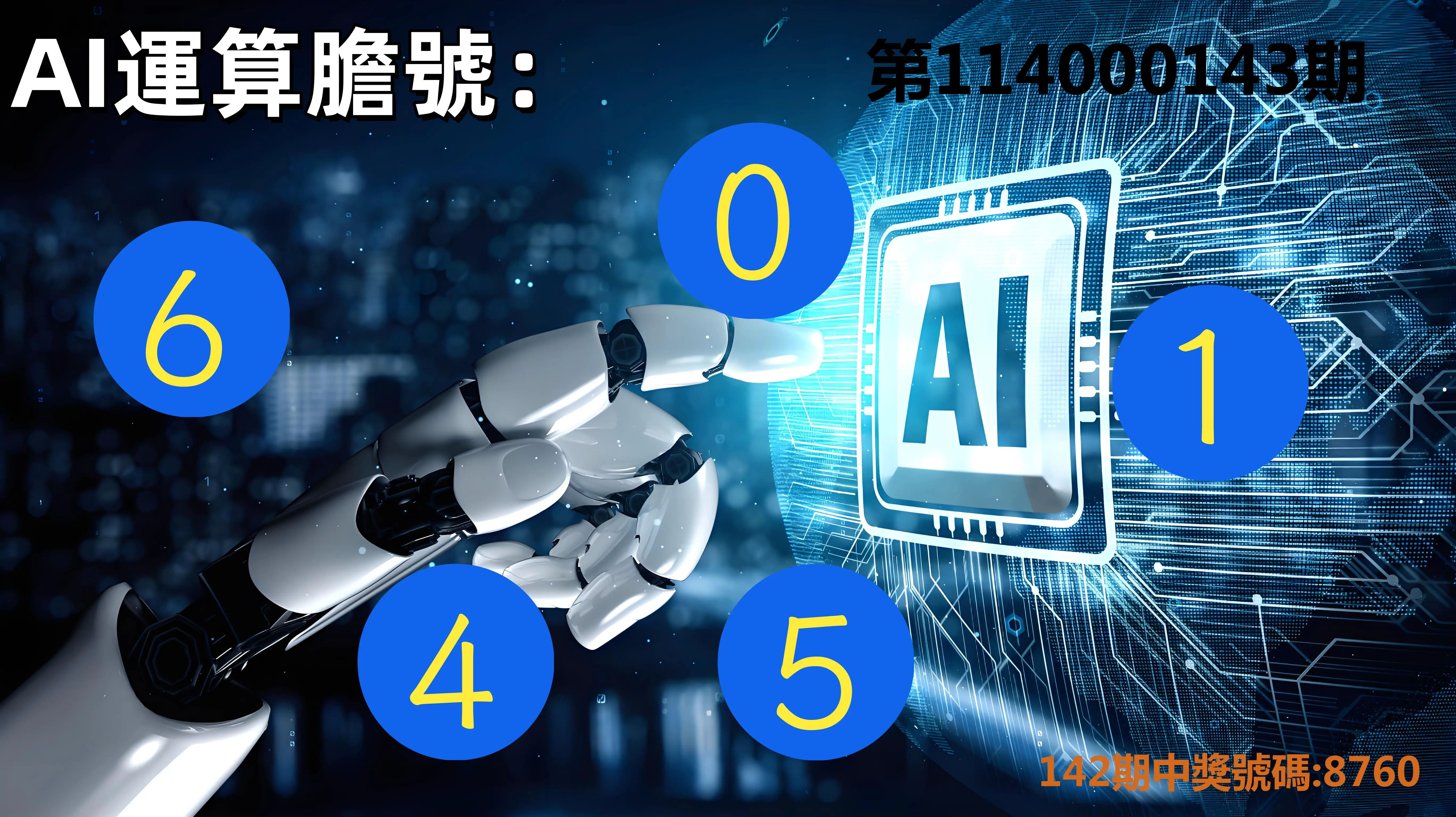 4星彩第114000143期AI運算膽號