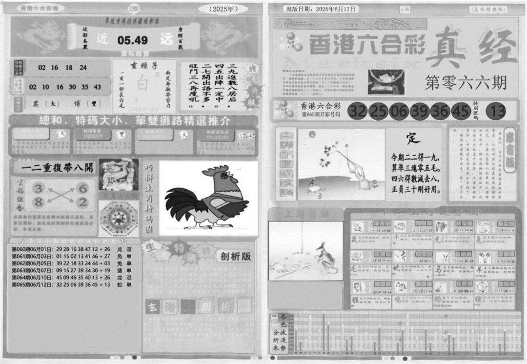 六合彩066期真经A(黑白)