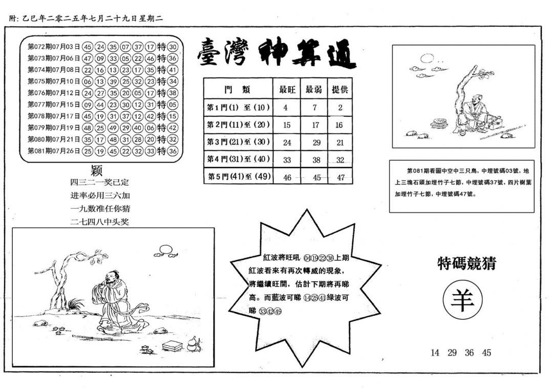 六合彩082期新潮汕台湾神算(黑白)