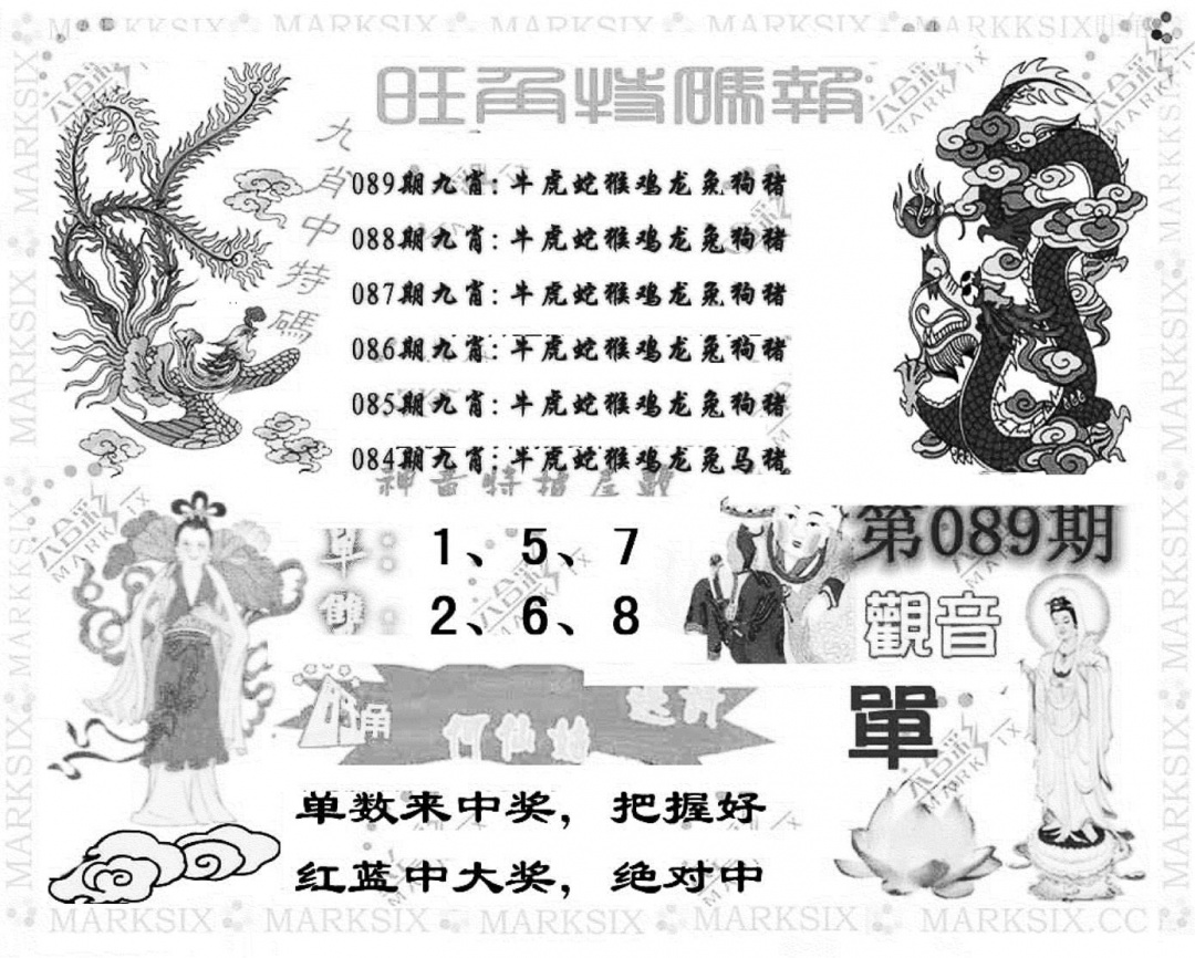 六合彩089期旺角特码报(彩)(黑白)