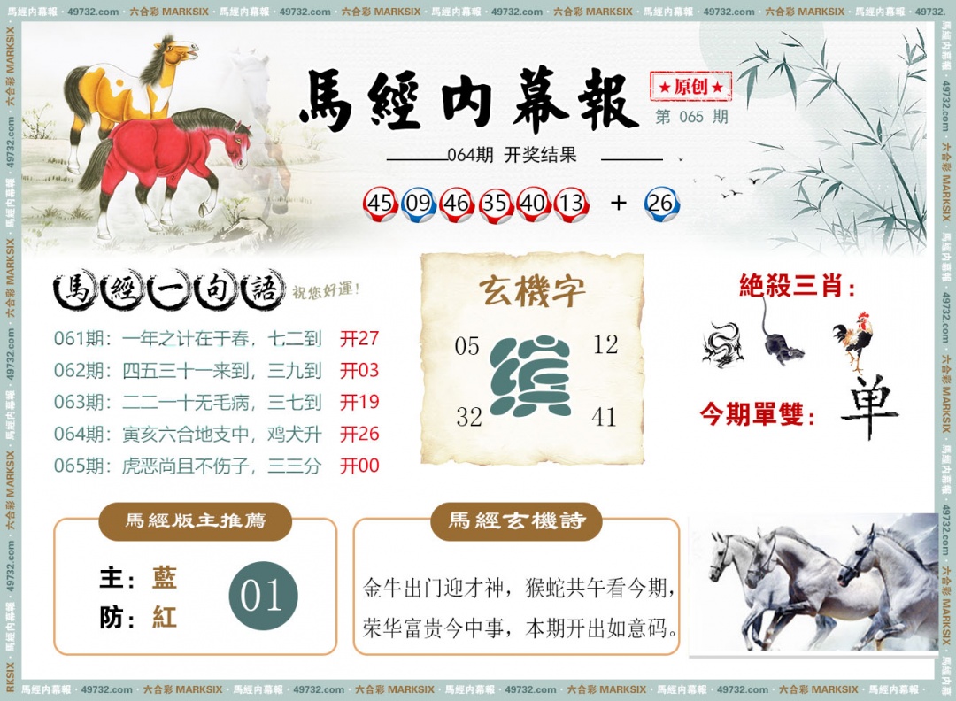 六合彩065期马经内幕报