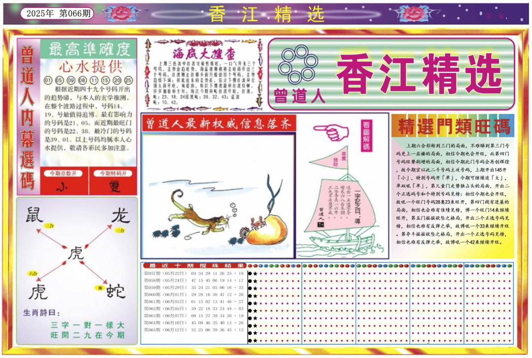 六合彩066期香江精选A