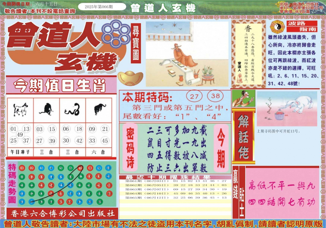 六合彩066期曾道人玄机A