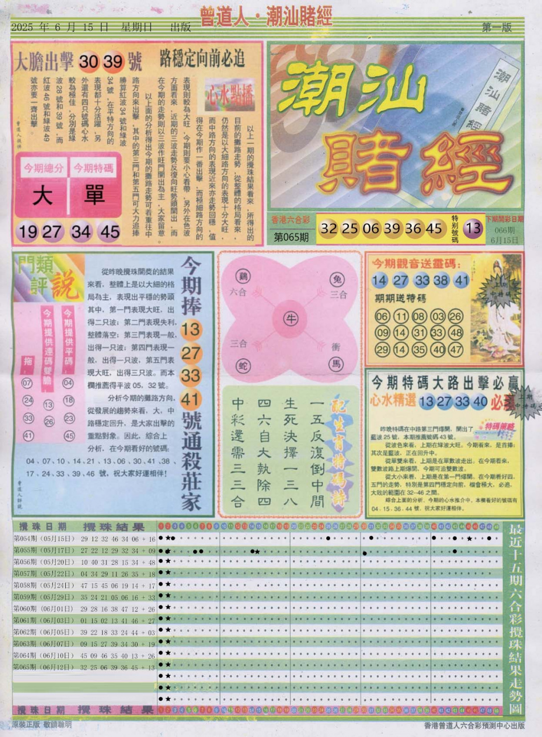 六合彩066期潮汕赌经A