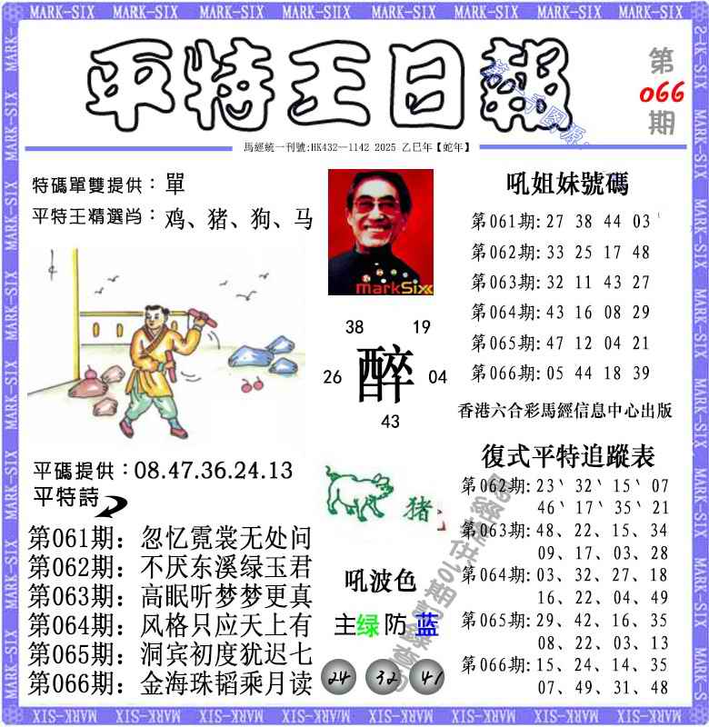 六合彩066期平特王日报（荐）