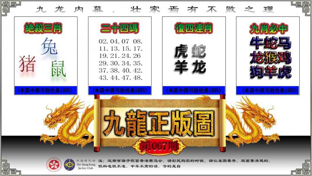六合彩067期九龙正版图