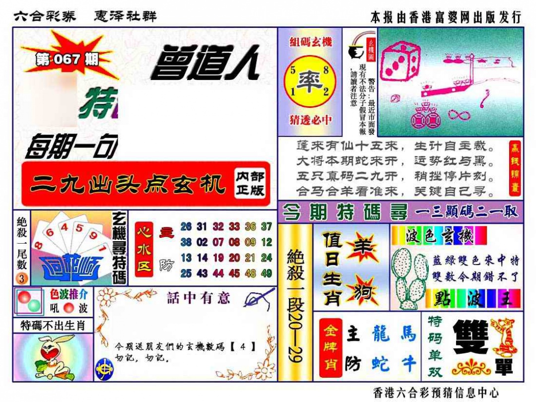 六合彩067期赠道人特马金手指