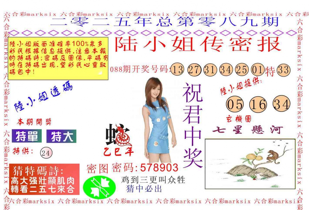 六合彩089期陆小姐传密A
